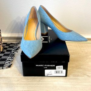 Marc Fisher LTD NIB Zala Pump size 8 in blue denim.